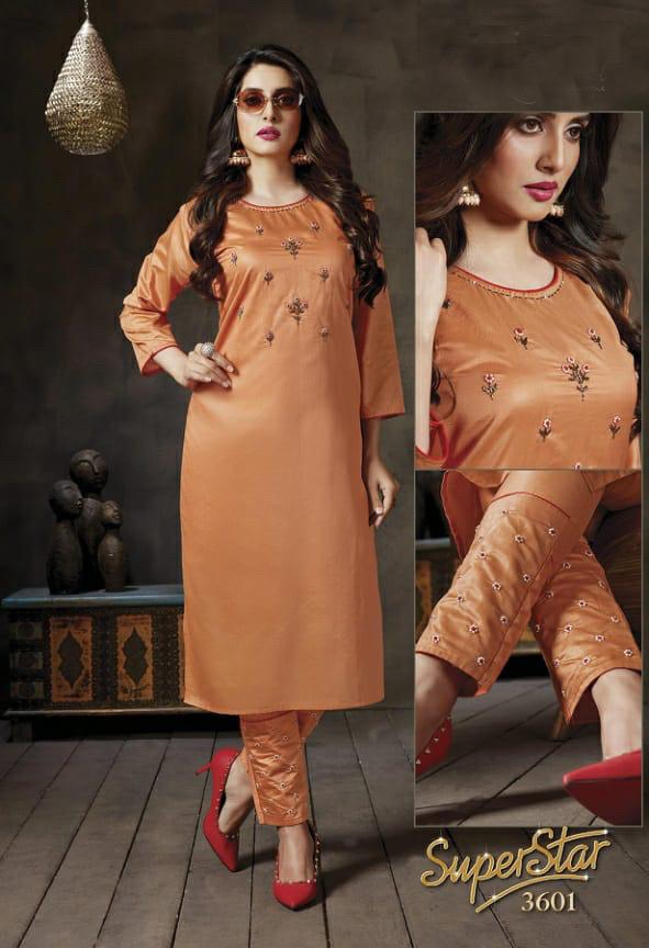 Superstar 2 Fancy Ethnic Wear Silk Designer Kurti With Bottom Collection